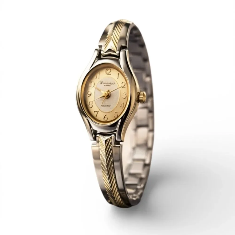 Vintage Precision by Gruen Mixed Metal Gold Silver Wrist Watch